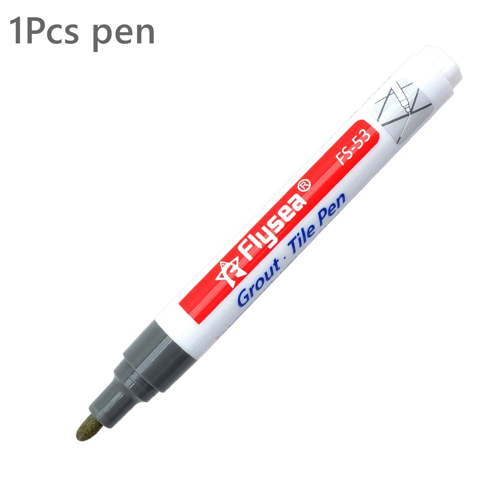 Flysen grout pen waterproof tile marker; 1 piece for grout seams on tiles/floors in black, white, beige