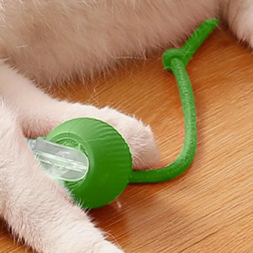 Automatic Interactive Cat Ball Toy Rechargeable Smart Rolling Ball With Faux Tail Mouse Imitation Cat And Dog Training