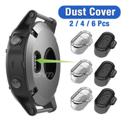 Simples Market Garmin charging port dustproof plug covers; TPU clear/black caps for Forerunner 955/945/255 and Fenix 7