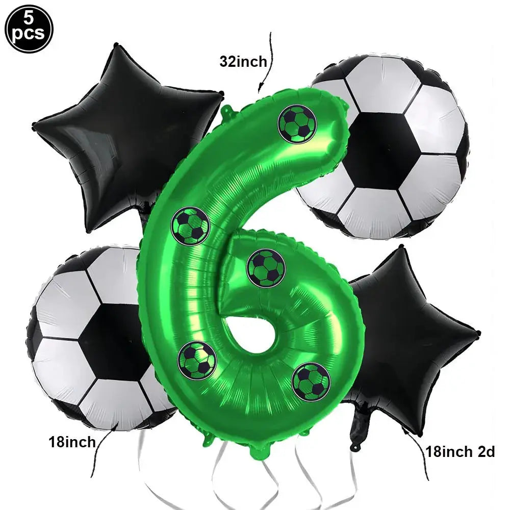 Soccer Theme Disposable Tableware Set Plates Cups Napkins Tablecloth