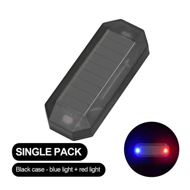 Car Solar Powered LED Warning Light Mini Wireless Simulated Anti Theft Strobe Lamp Night Security
