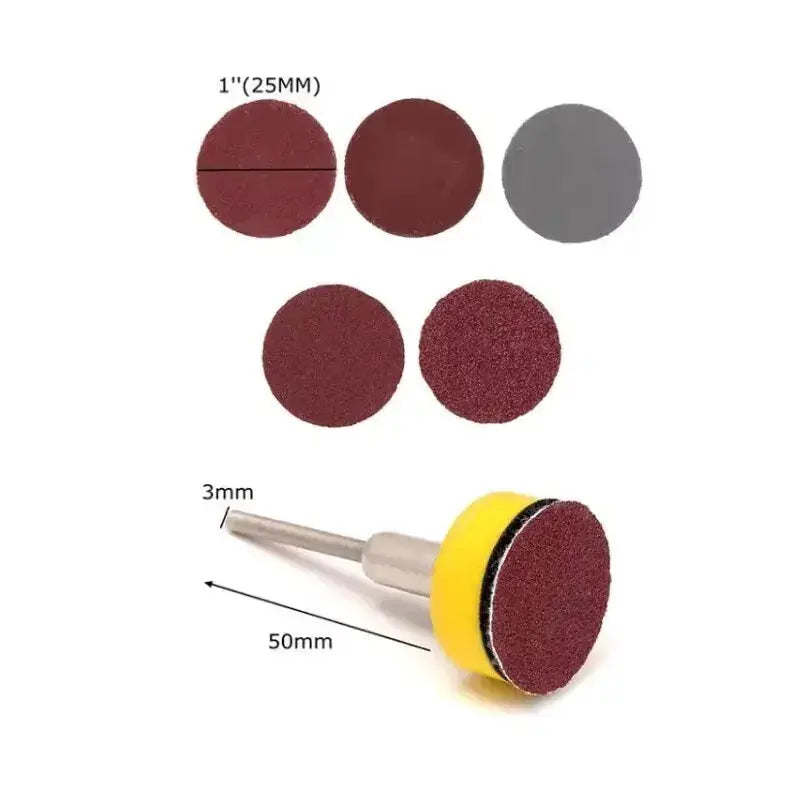 ITLY 1 Inch 100 Piece Sandpaper Set 25mm Sanding Discs Polishing Pad for Dremel Rotary Tools Abrasive Paper