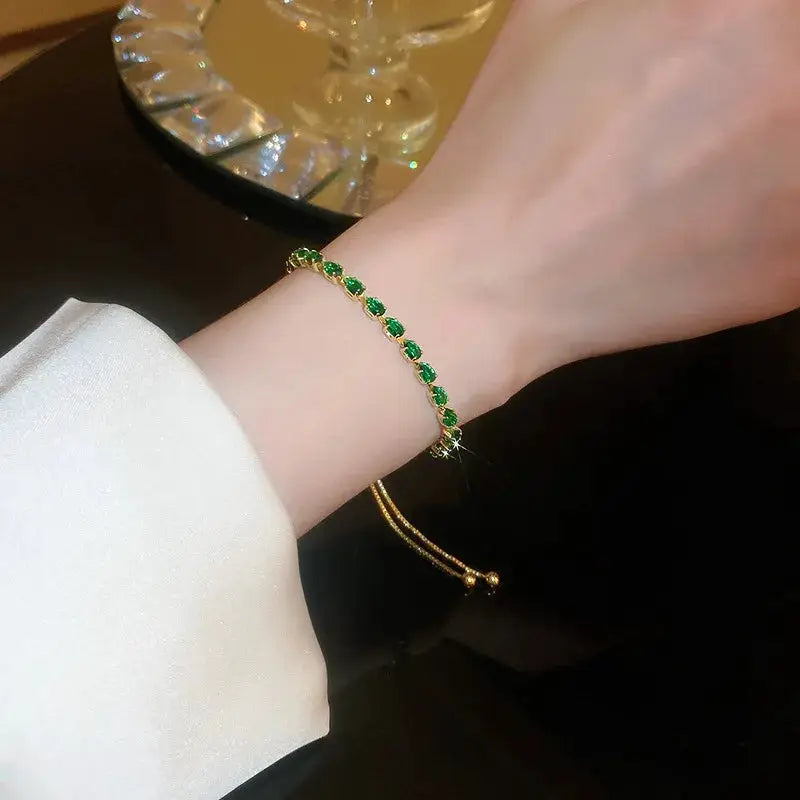 Wave Geometry Adjustable Bracelet Bangle Luxury Rhinestone Crystal Jewelry For Women Wedding Wristband Fashion