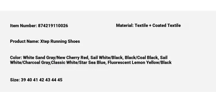 Xtep running shoes with cushioned stability; textile + coated textile upper; available in multiple colorways.
