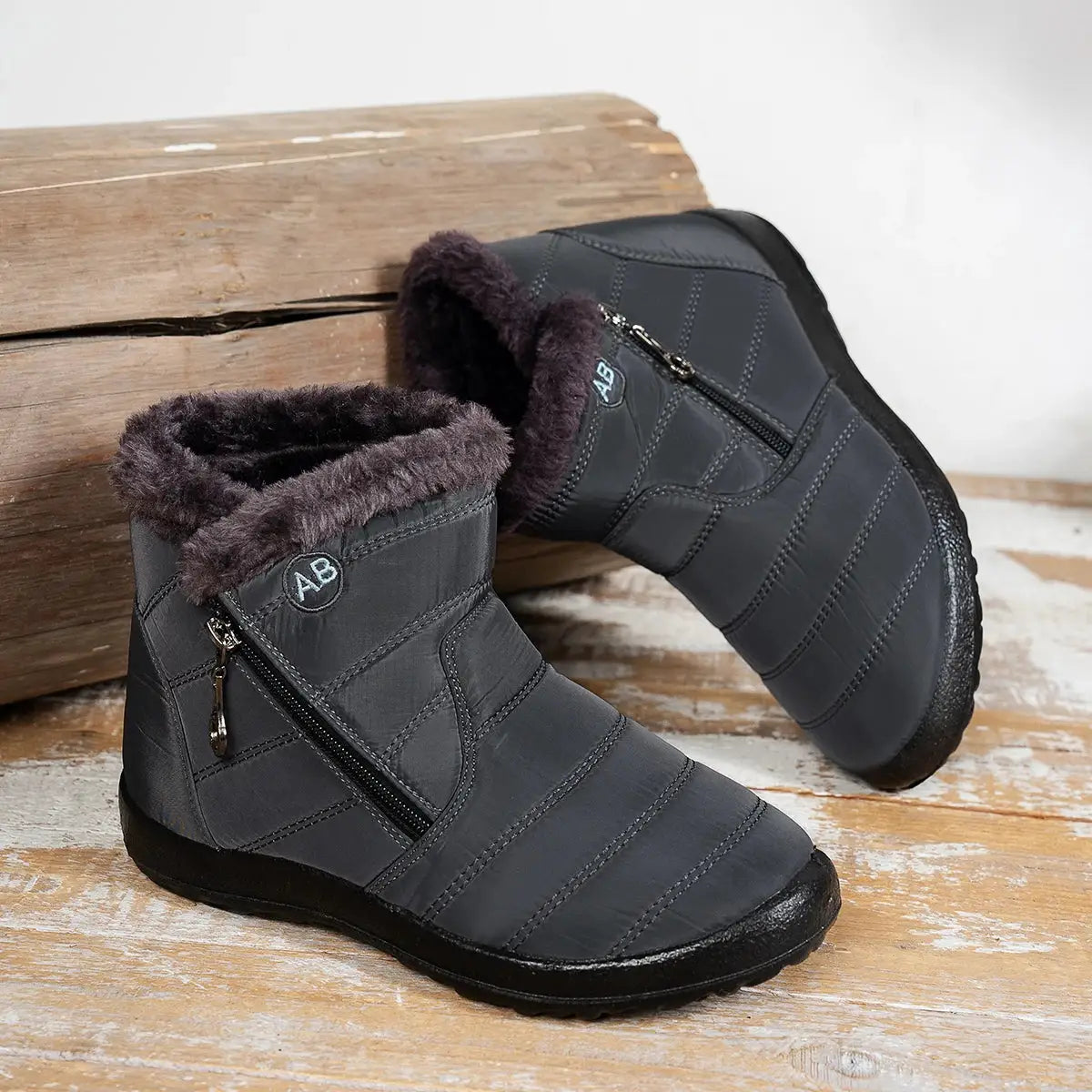 EverWarm Solid Color Mid Calf Boots For Women Waterproof Upper Plush Lining For Warm Winter Comfort