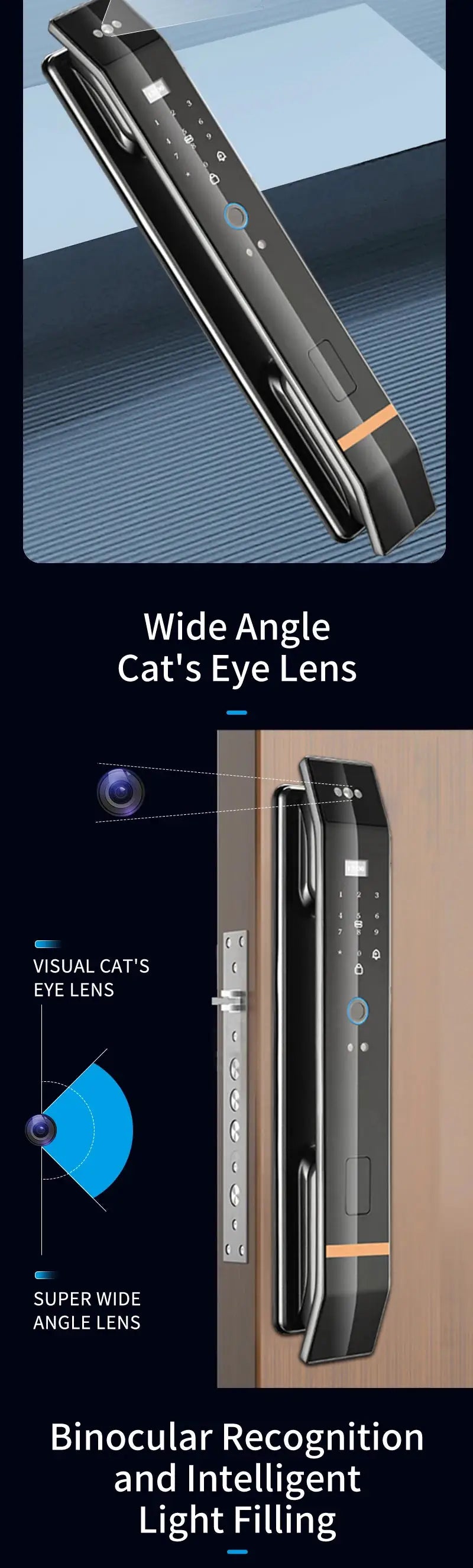 Simples Market 3D Face Smart Door Lock with biometric fingerprint, IC card and WiFi