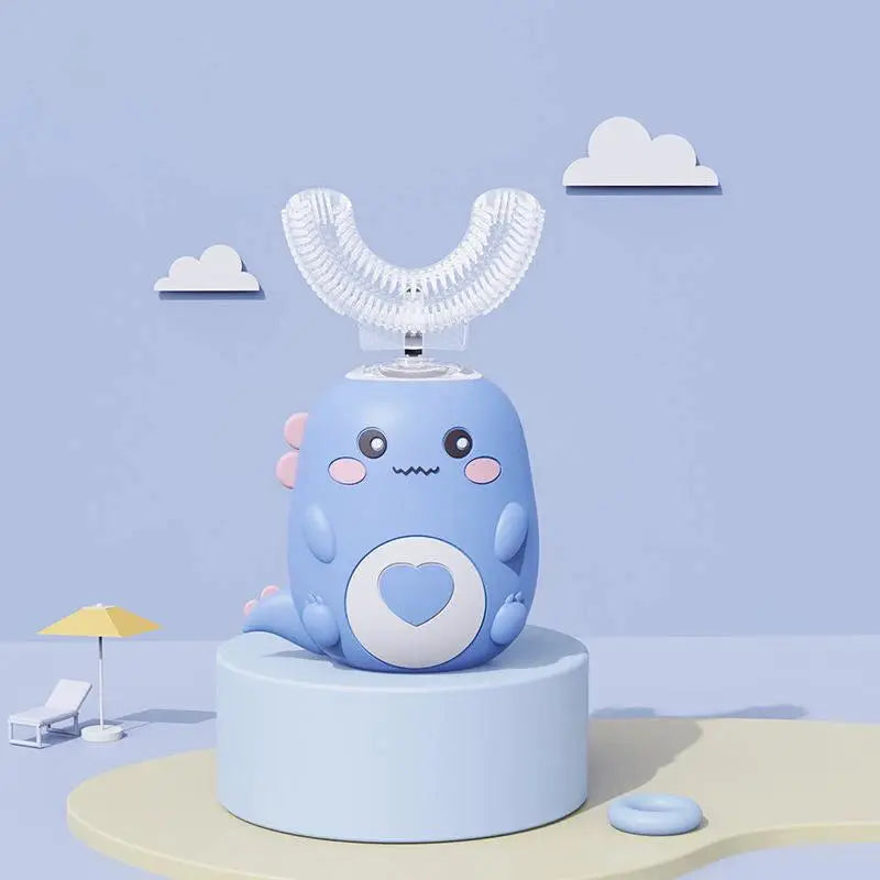 TinySmiles U Shaped Electric Toothbrush For Kids With 360 Degree Smart Cleaning And Soft Silicone Bristles