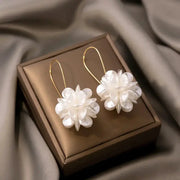 Two Piece Womens Fashion Trend DIY Pearl Petal Ball Drop Earrings Zinc Alloy Party Banquet Travel Holiday Gifts