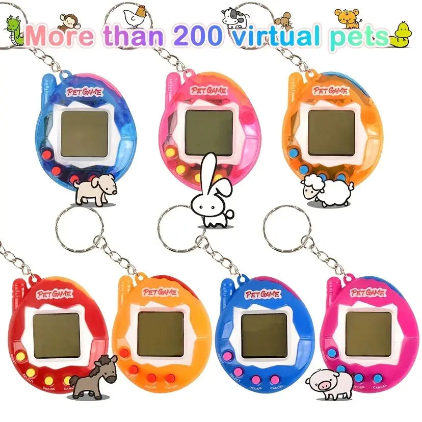 Transparent Electronic Pet Toy With 168 Virtual Pets See Through Case Keychain Nostalgic Retro Pixel Fun