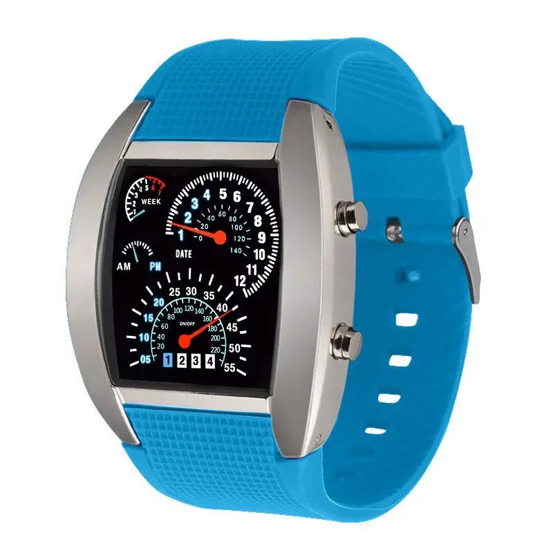 VeloTime Racing Dashboard Digital Watch With Bold LED Display For Sporty Fashion And Daily Wear