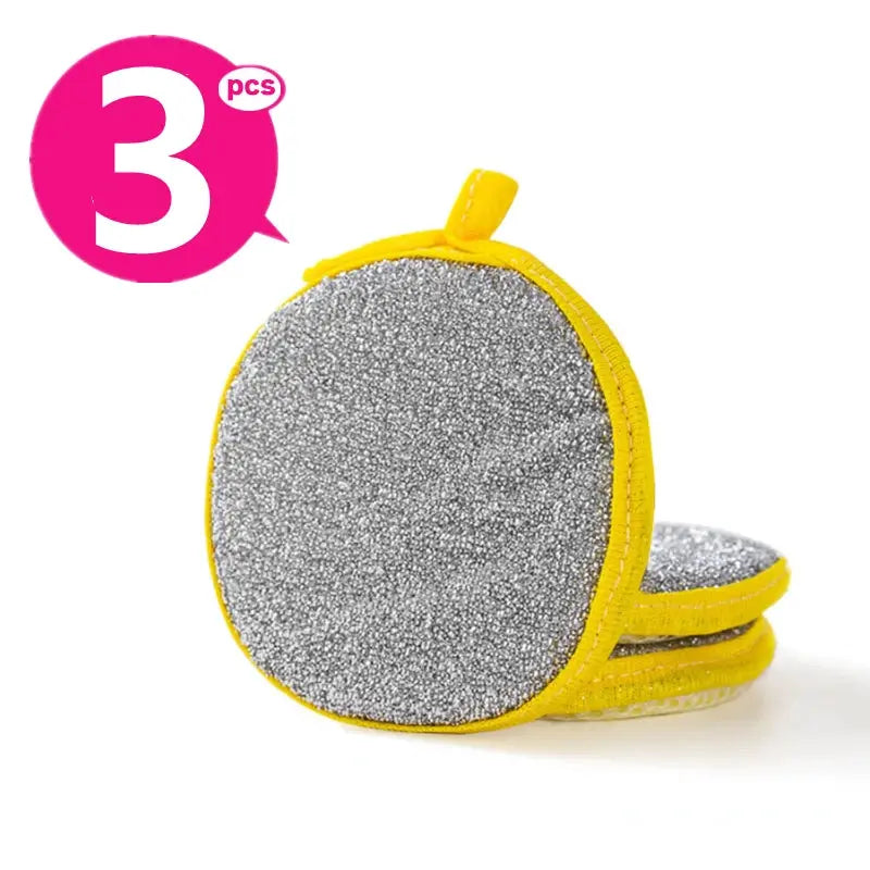 TrueClean Double Sided Dish Sponge With Soft Sponge On One Side And Nylon Scrubber On The Other