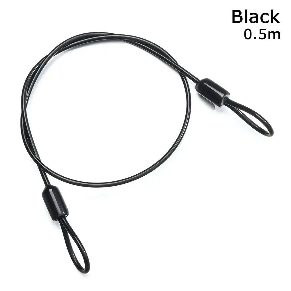 Simples Market black steel bicycle lock cable, 0.5m length with loop ends