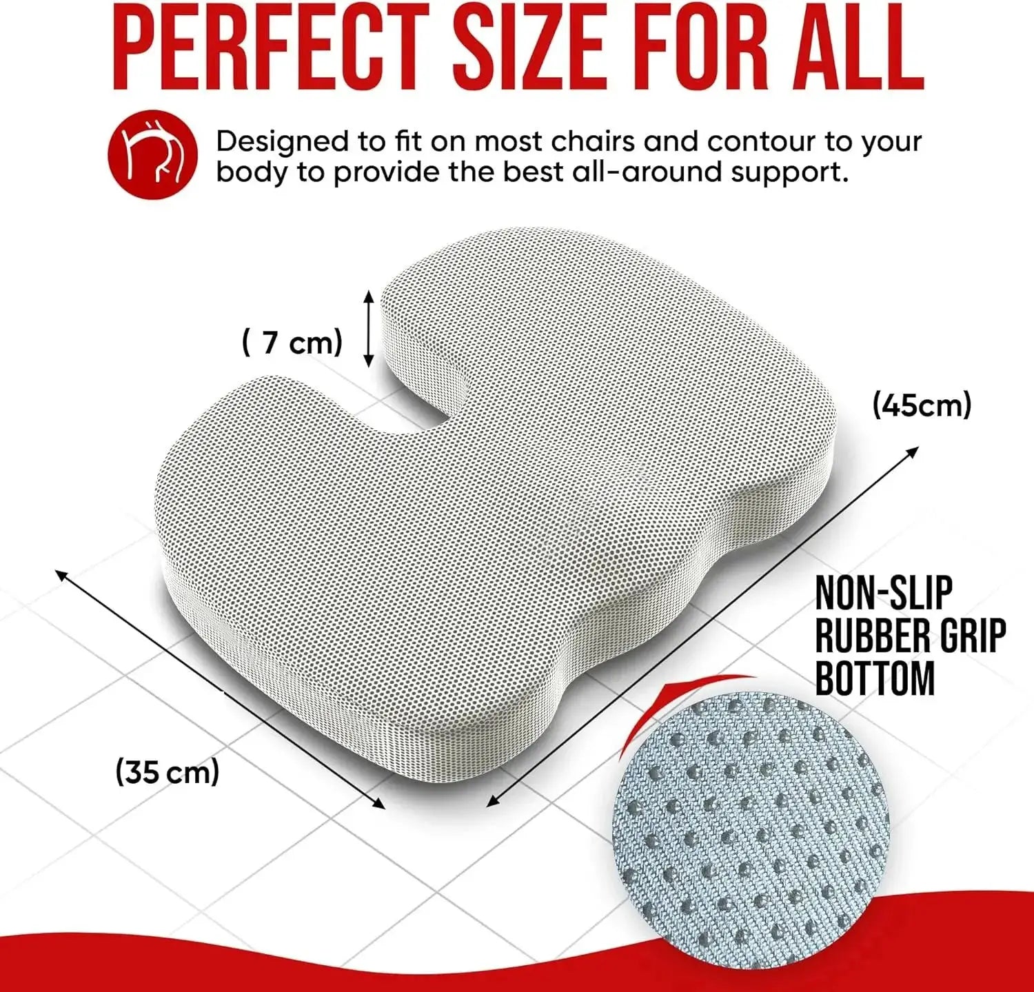 Ergonomic Memory Cotton Office Chair Cushion For Hemorrhoid Relief And Prolonged Sitting Comfort
