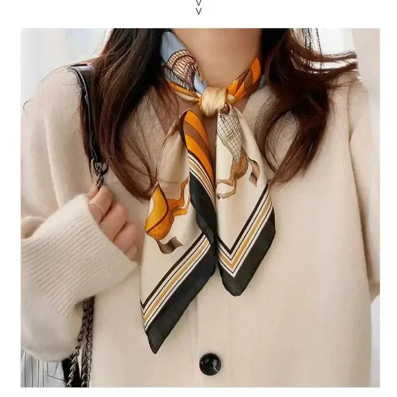 LuxeSilk Luxury Silk Shawl Square Scarf Versatile Satin Wrap For Neckerchief Hair Band Headband Bandana 70x70cm