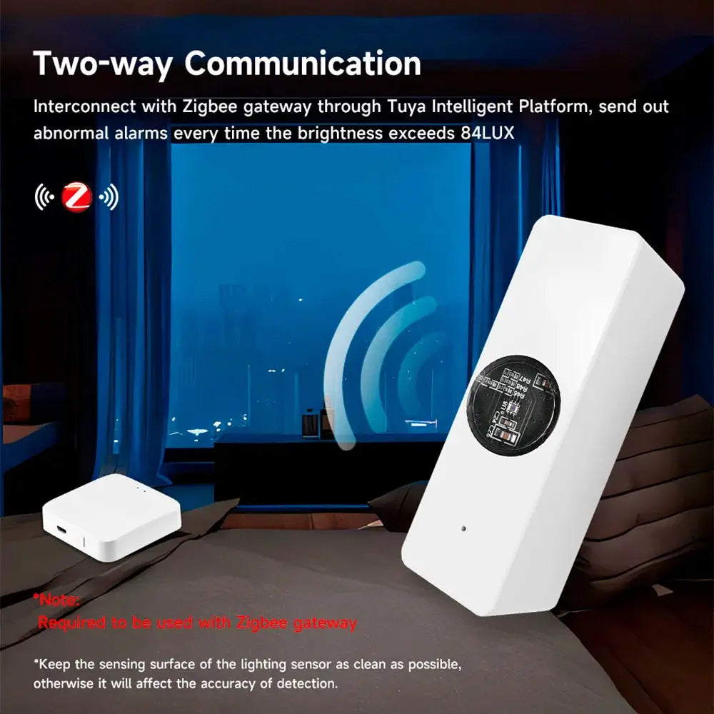 Tuya ZigBee Light Sensor Luminance Brightness Detector For Smart Home Illumination Works With Smart Life