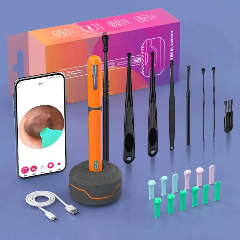 NK3 Pro Ear Cleaner With Camera Set 1296P HD Camera 360 Degree Wide Angle Lens For Precise Wax Removal