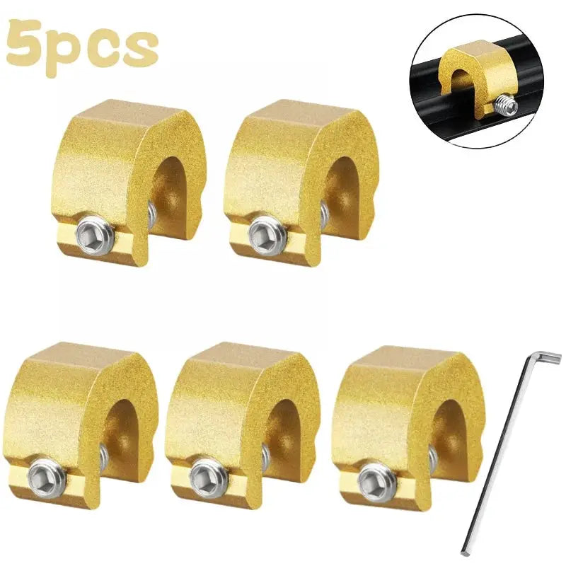 Window lock stoppers 5pcs aluminum alloy gold with hex wrench for sliding sash safety by Simples Market