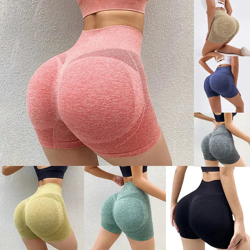 VitalFlex Women Sports Shorts High Waist Push Up Fitness For Yoga Running And Cycling