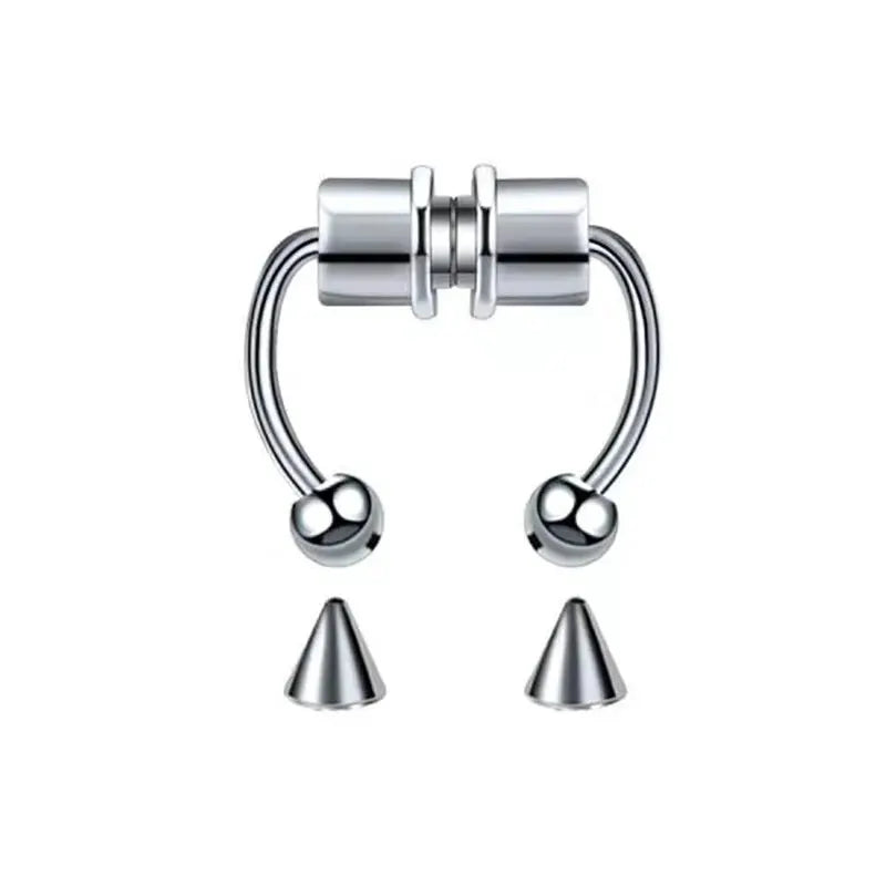 Magnetic Nose Ring Hoop Septum Non Piercing Clip Unisex Stainless Steel Punk Fashion Body Jewelry