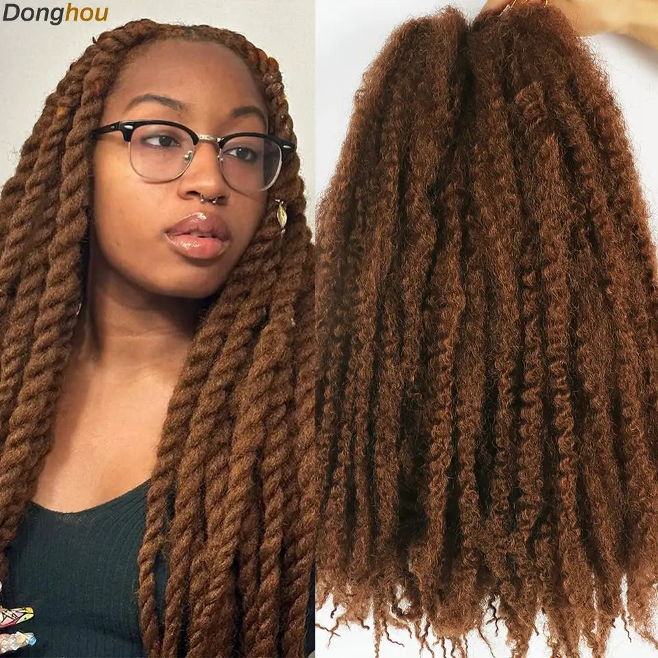 Marley hair 18-inch synthetic braiding hair in ombre black brown blonde grey for Afro Kinky Marley twists