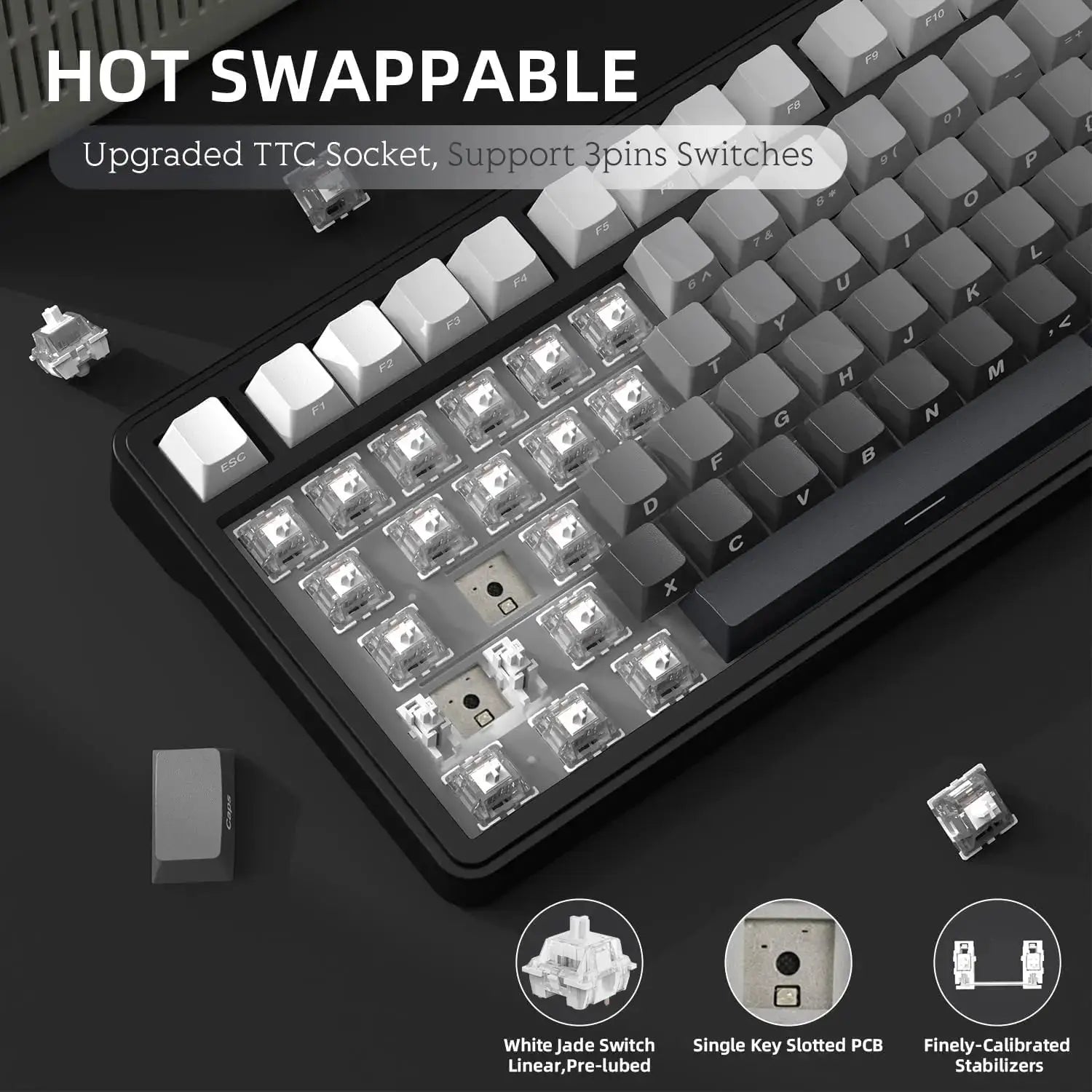 ATTACK SHARK X85 wireless mechanical keyboard by Simples Market, TKL 82-key, RGB, hot-swappable