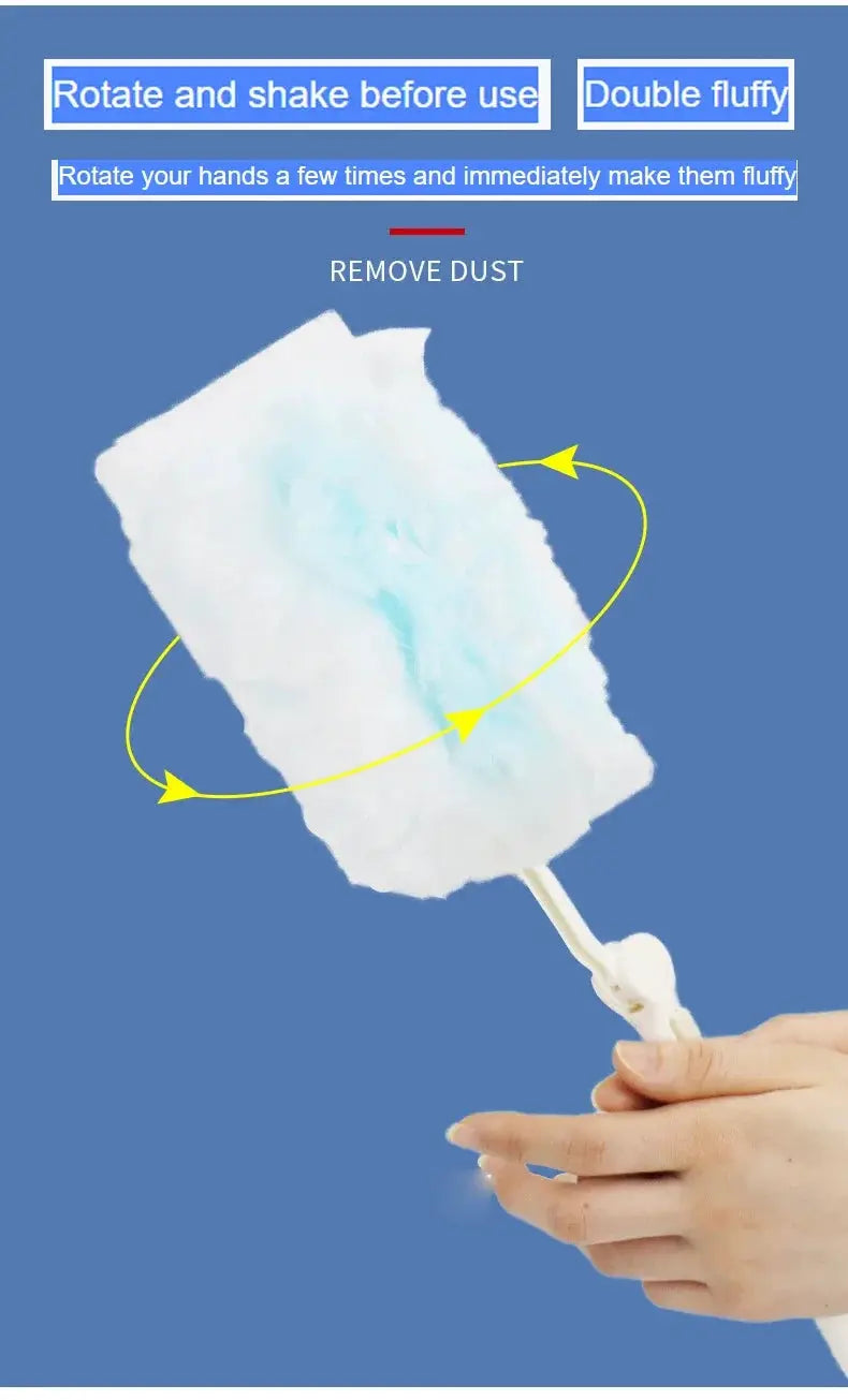 Disposable duster refills for Swiffer, 10-count by Simples Market; white fluffy fibers.