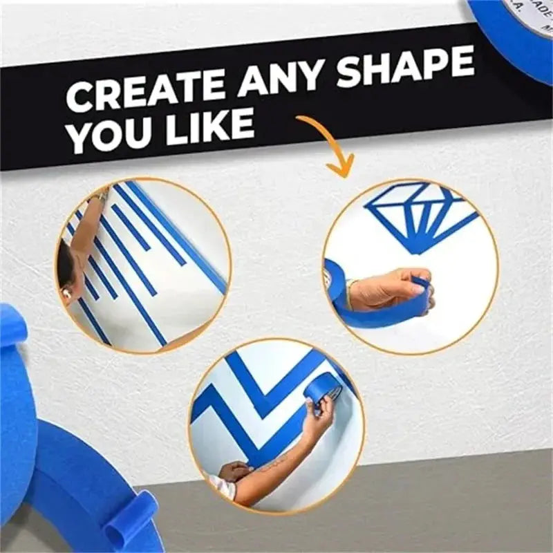 3 Roll Set Paint Masking Tape Multi Surface Easy Removal For Walls Crafts Art Construction Home 20m Per Roll