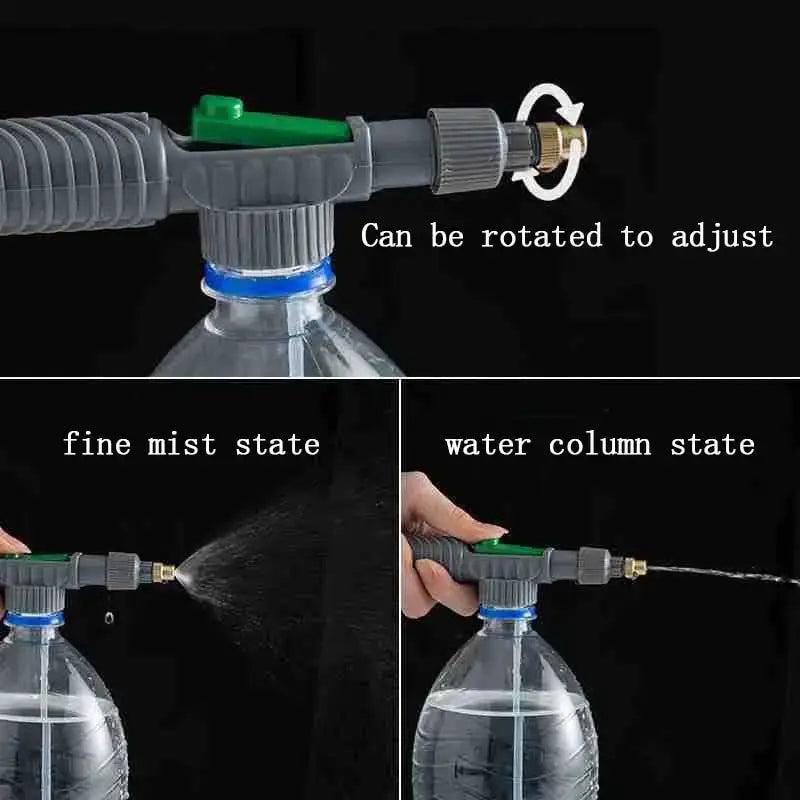 Gardening Beverage Bottle Watering Sprayer High Pressure Manual Sprayer With Adjustable Spray Head For Plants