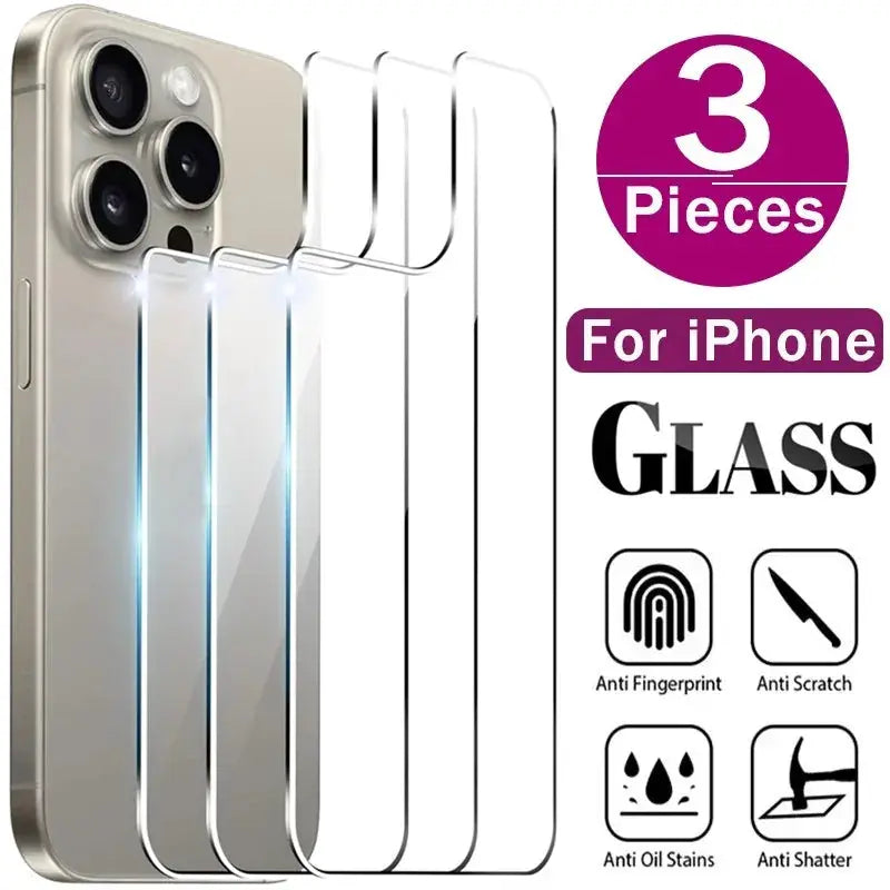 NovaGuard iPhone Back Screen Tempered Glass 12 to 16 Mini Plus Pro Max Ultra Clear Mirror