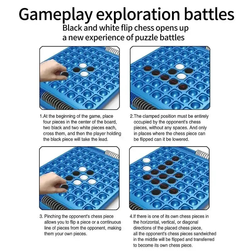 Dual Side Flip Board Strategy Game For Two Players Educational Logic Training Brain Teaser Toy