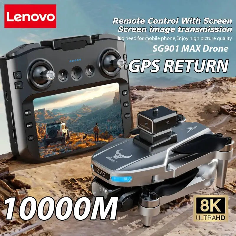 Lenovo SG901 MAX GPS Drone with large-screen remote controller, 8K Ultra HD