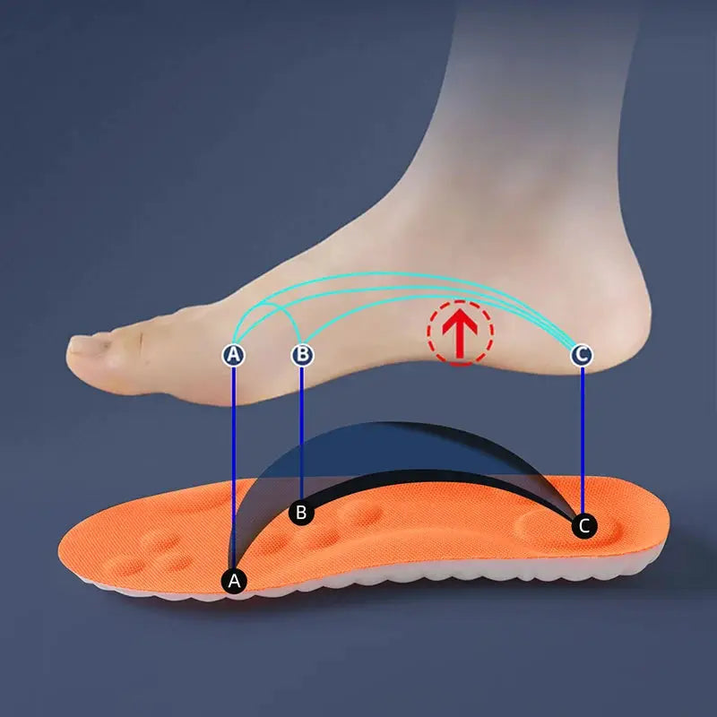 Latex Sport Insoles With Elasticity Arch Support Orthotic Cushioned Insole For Breathable Odor Control Shock Absorption