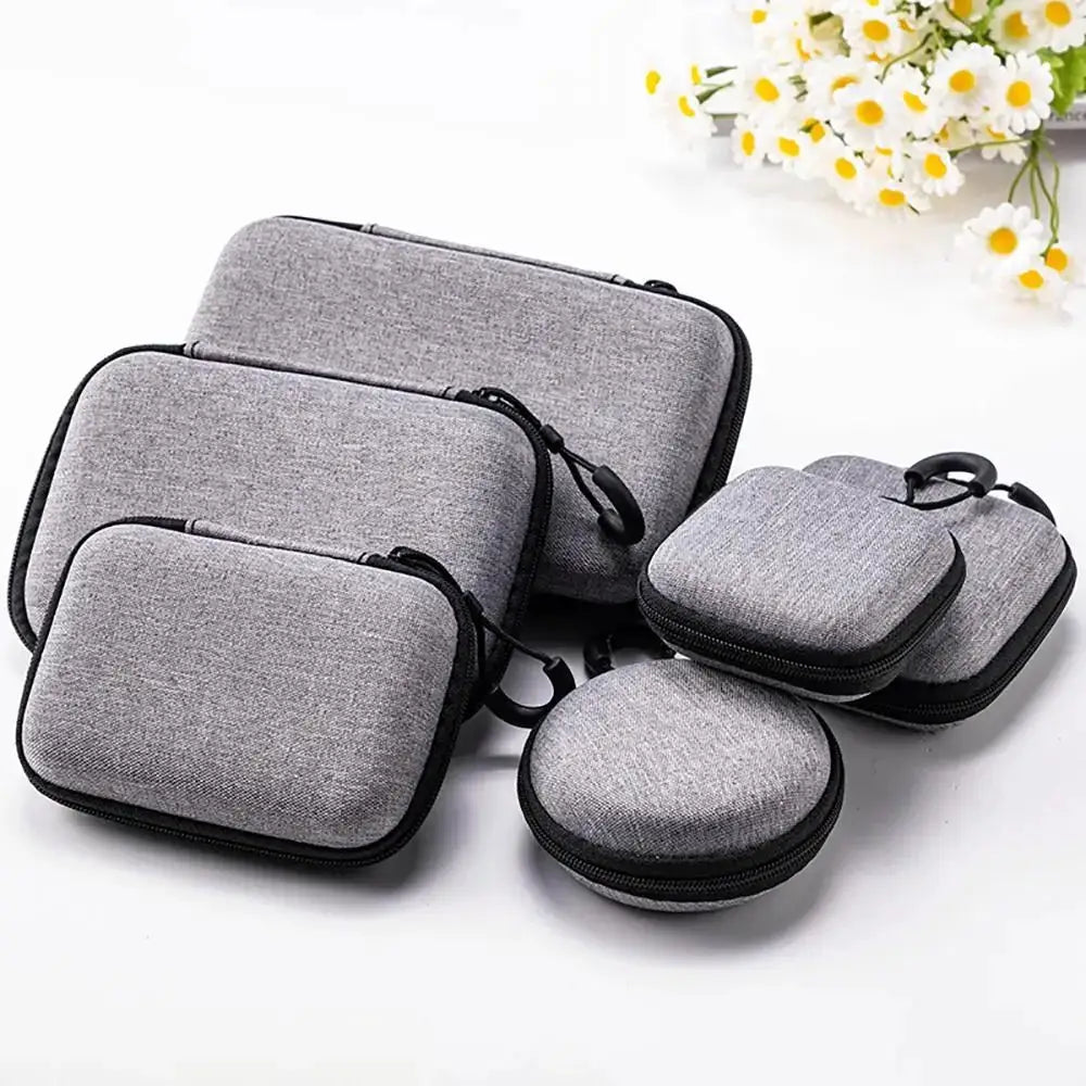 NovaGuard EVA Storage Bag Pouch Compact Zipper Case For AirPods Earphones Phones And Charging Cables