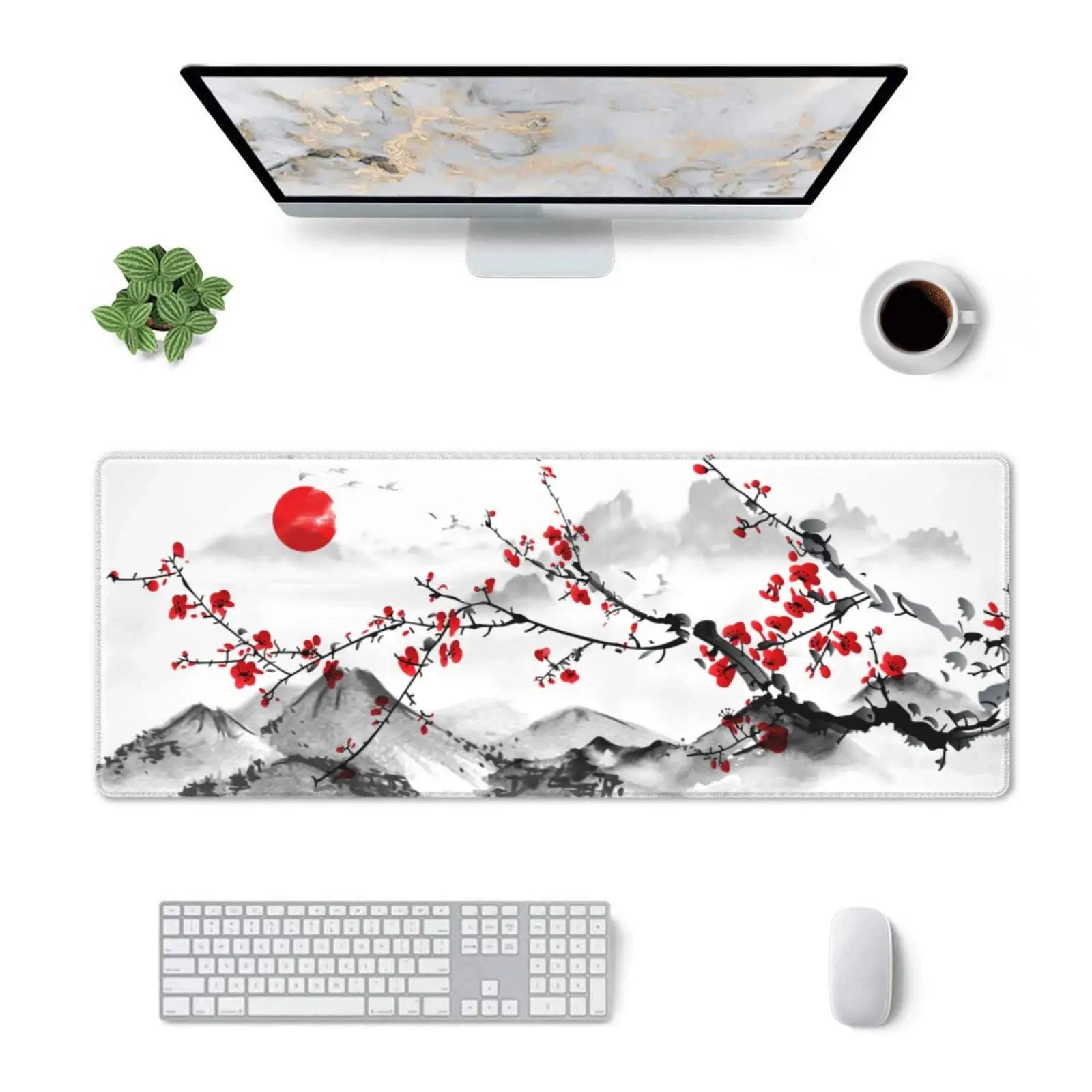 Large Desk Mouse Pad For Gaming With Stitched Edges And Non Slip Rubber Base Extended Size