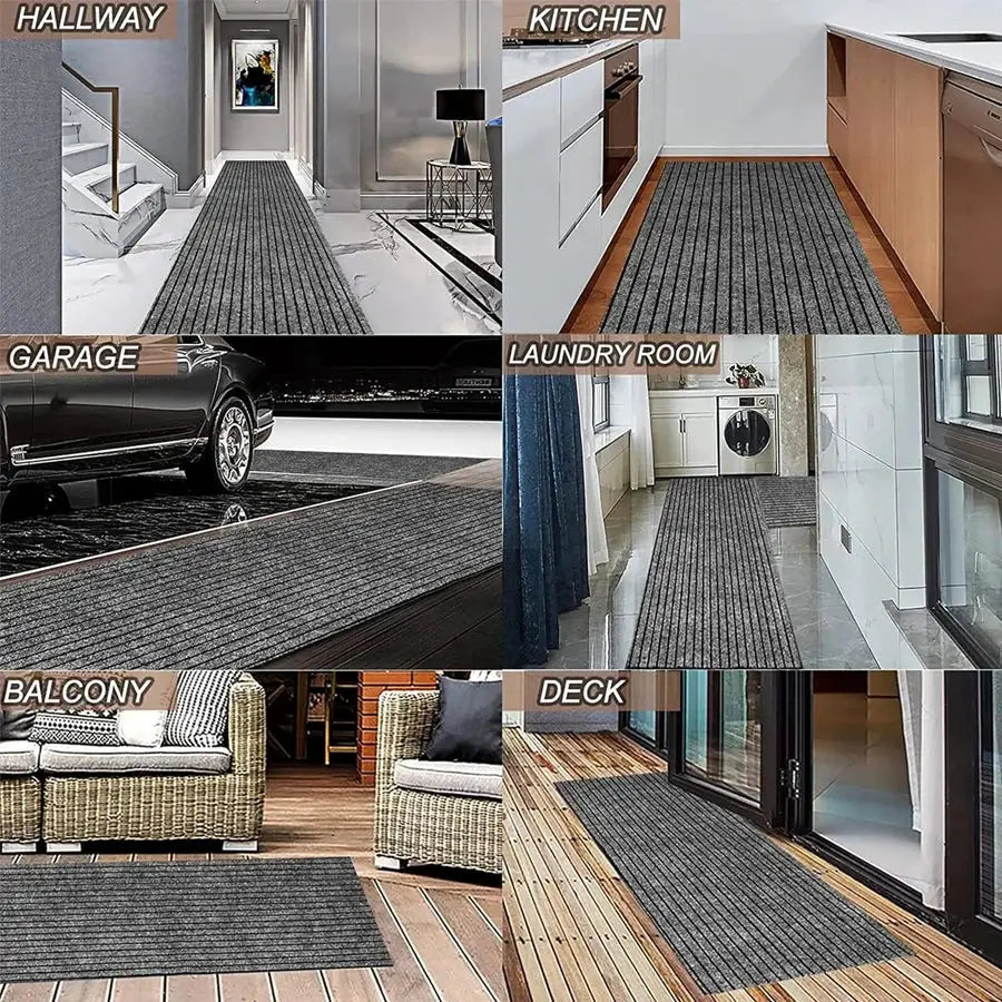 Floor mats by Simples Market; polyester striped, non-slip, anti-fouling, set of 6