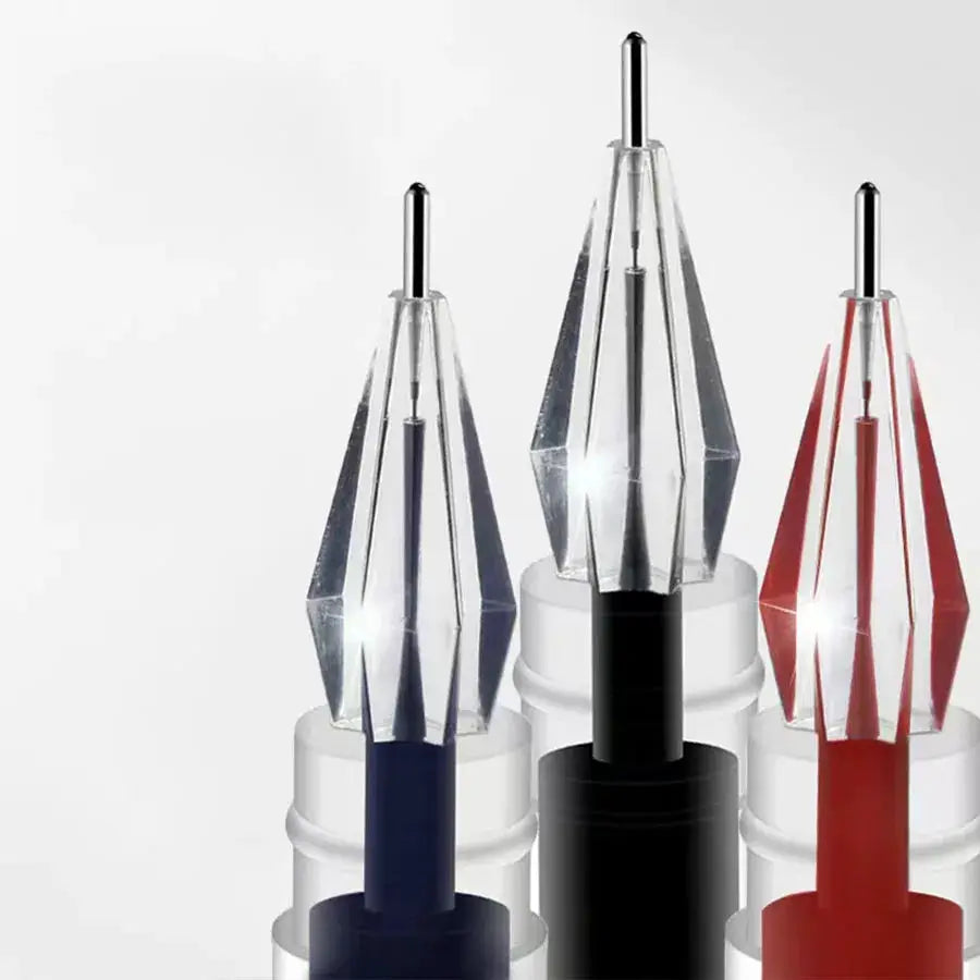 3 Pcs Mixed Tip Gel Pens 0.38mm Fine Point Black Blue Red Ink Large Capacity For Exam Signing Writing School Supplies