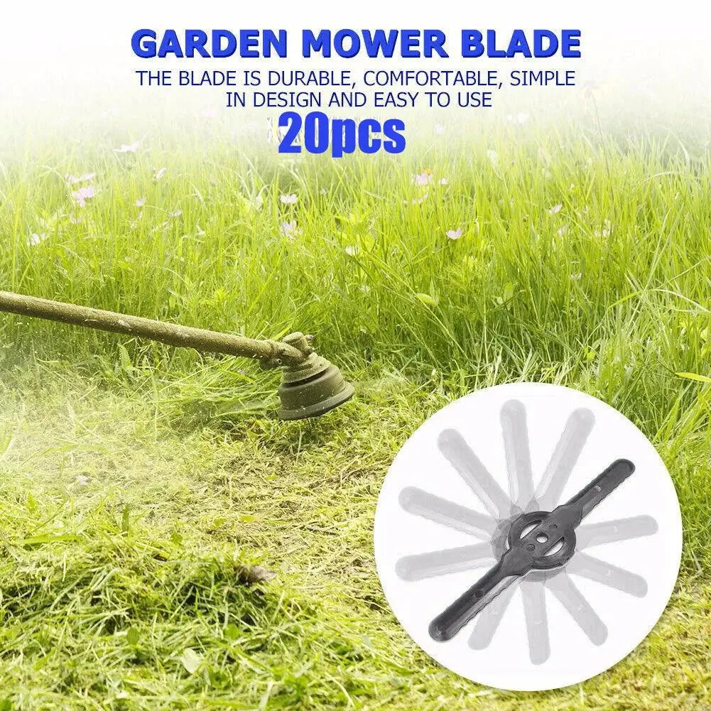 20 Pcs Plastic Cutter Blades For Electric Cordless Grass Trimmer Strimmer Replacement Garden Tool