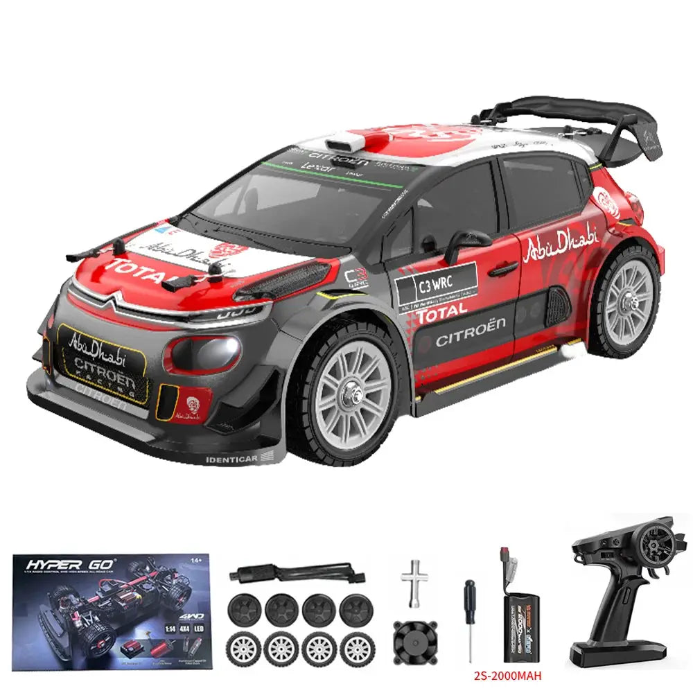 RC drift car 1/14 MJX 14303 by Simples Market, red/black brushless 4WD with transmitter and battery