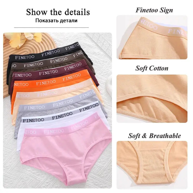 3-pack women's cotton briefs with FINETOO waistband
