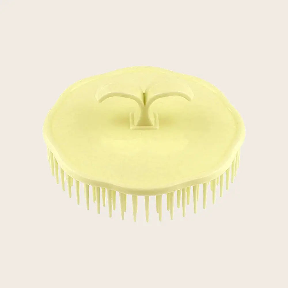 Simples Market head wash scalp massage brush with yellow silicone bristles for shampooing and scalp care
