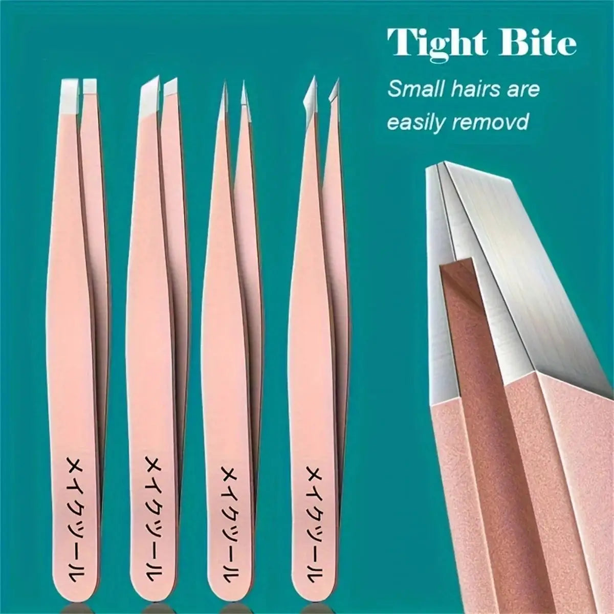 OLOEY 4 Piece Professional Eyebrow Hair Removal Tweezers Set Stainless Steel For Effortless And Precise Grooming