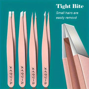 OLOEY 4 Piece Professional Eyebrow Hair Removal Tweezers Set Stainless Steel For Effortless And Precise Grooming