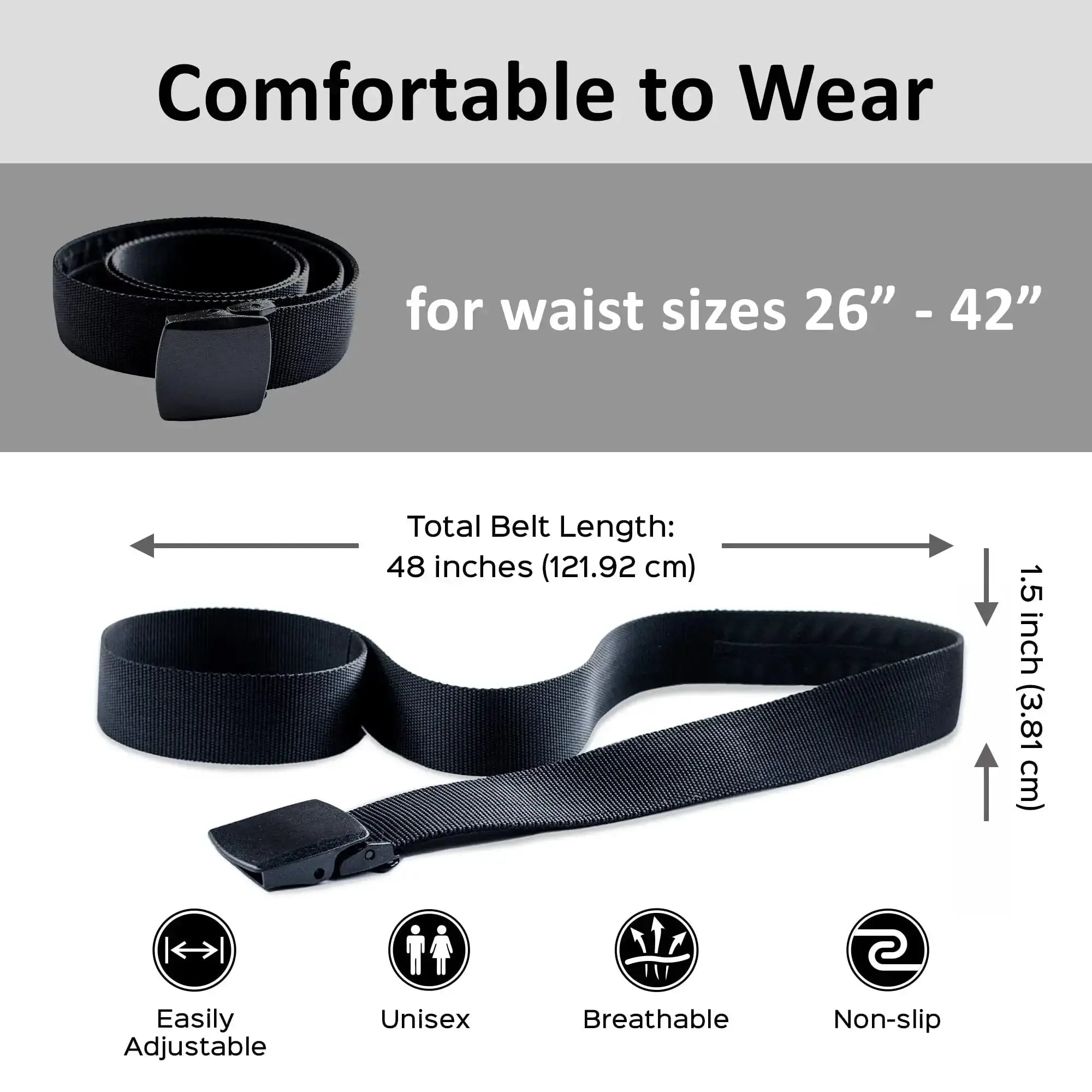 Travel Cash Anti Theft Belt Waist Bag Hidden Pocket Wallet For Women And Men 120cm