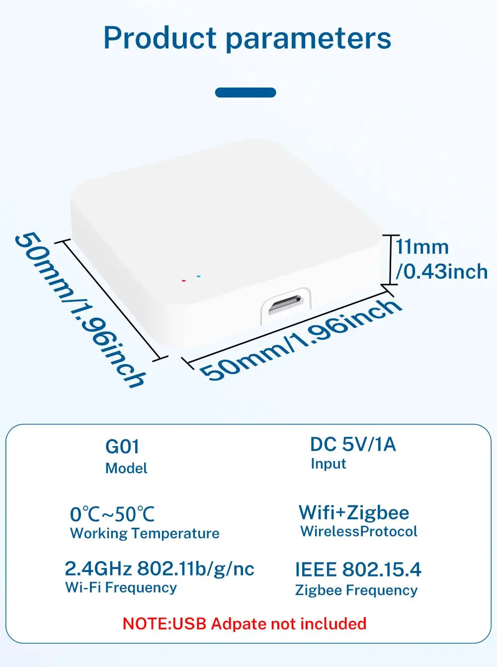Tuya Zigbee 3.0 Gateway Hub by Simples Market, white compact wireless smart home bridge
