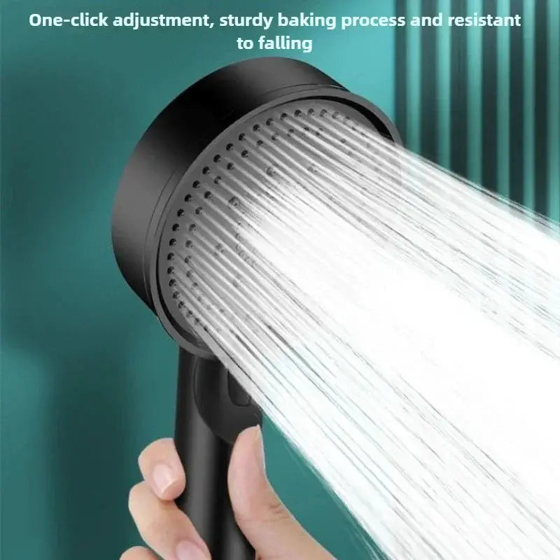Simples Market handheld 5-mode shower head with adjustable spray and black finish