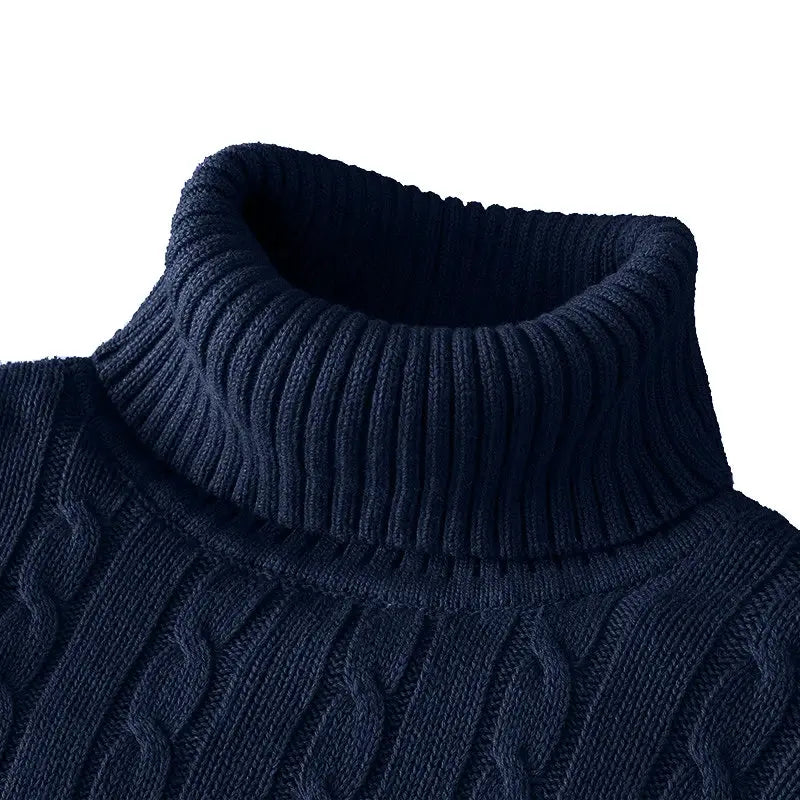Men's Turtleneck Sweater Rollneck Knitted Jumper Casual Warm Winter Polyester Acrylic Blend