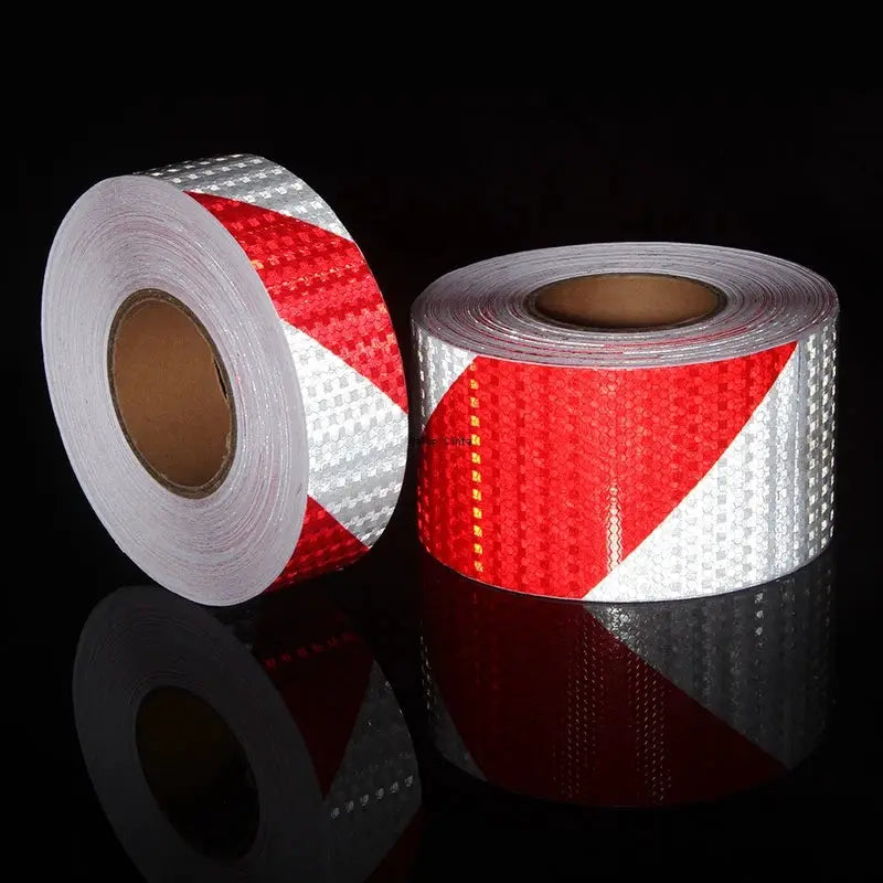 Reflective Adhesive Tape With Twill White Red Stripes Waterproof For Car Left Or Right 5cm 10cm 15cm 20cm By 5m