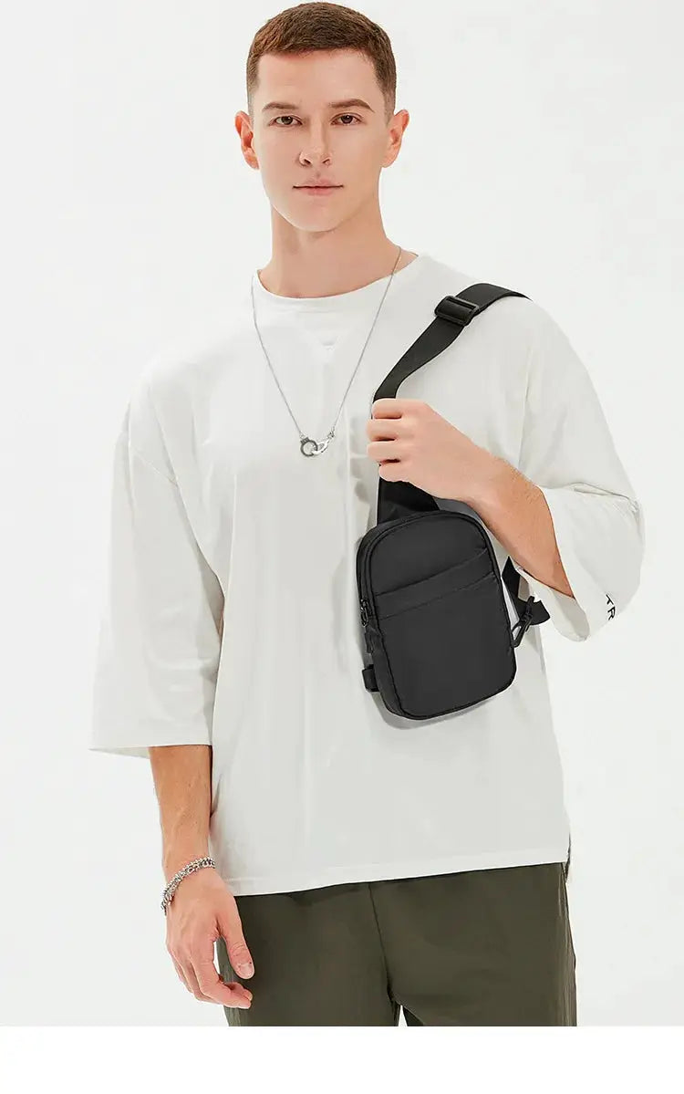 2In1 Multi-functional waist bag chest bag black crossbody sling bag for men and women