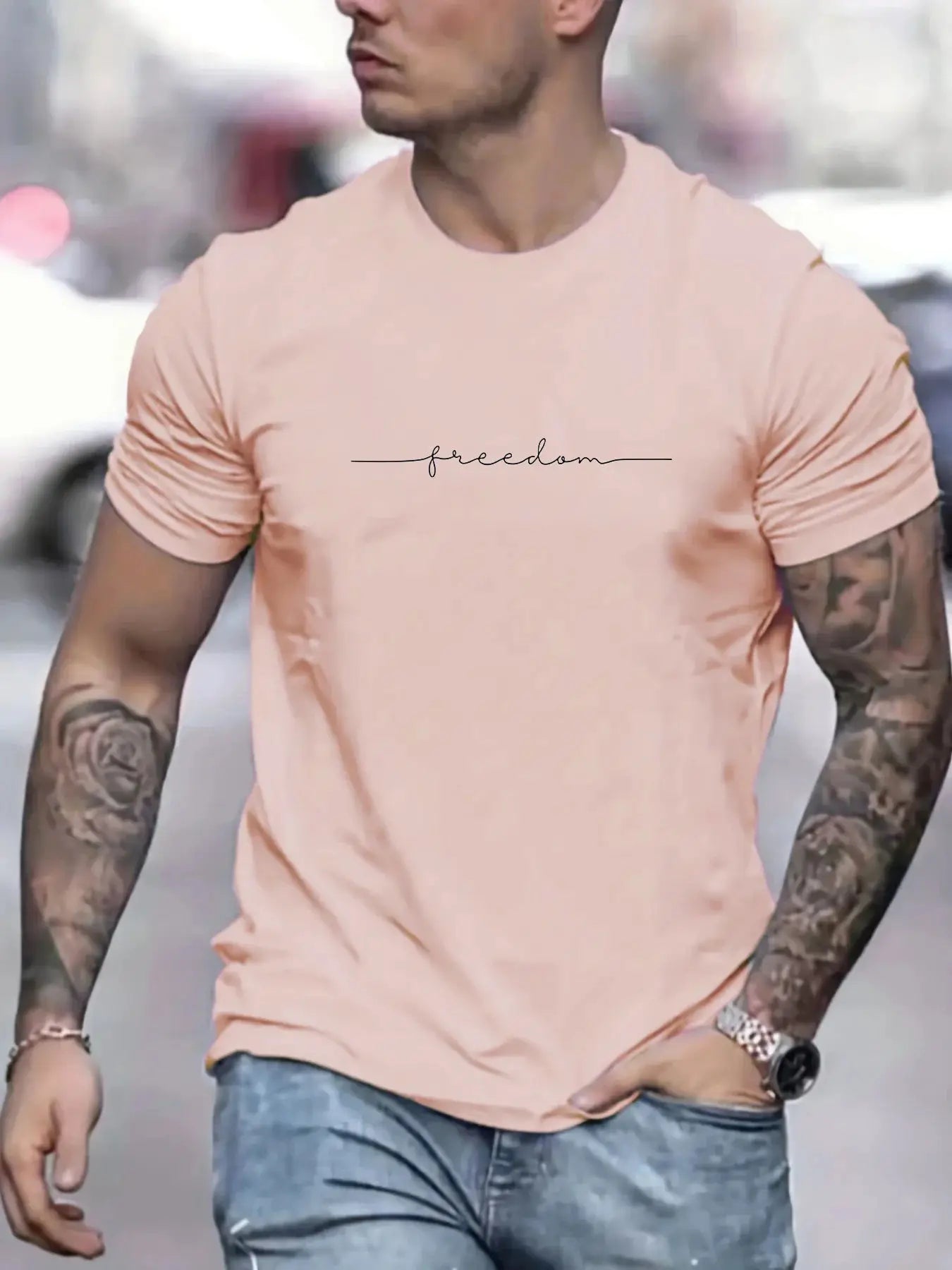 Men's 100 Percent Cotton Summer T Shirt Graphic Print Round Neck Short Sleeve Casual Relaxed Fit