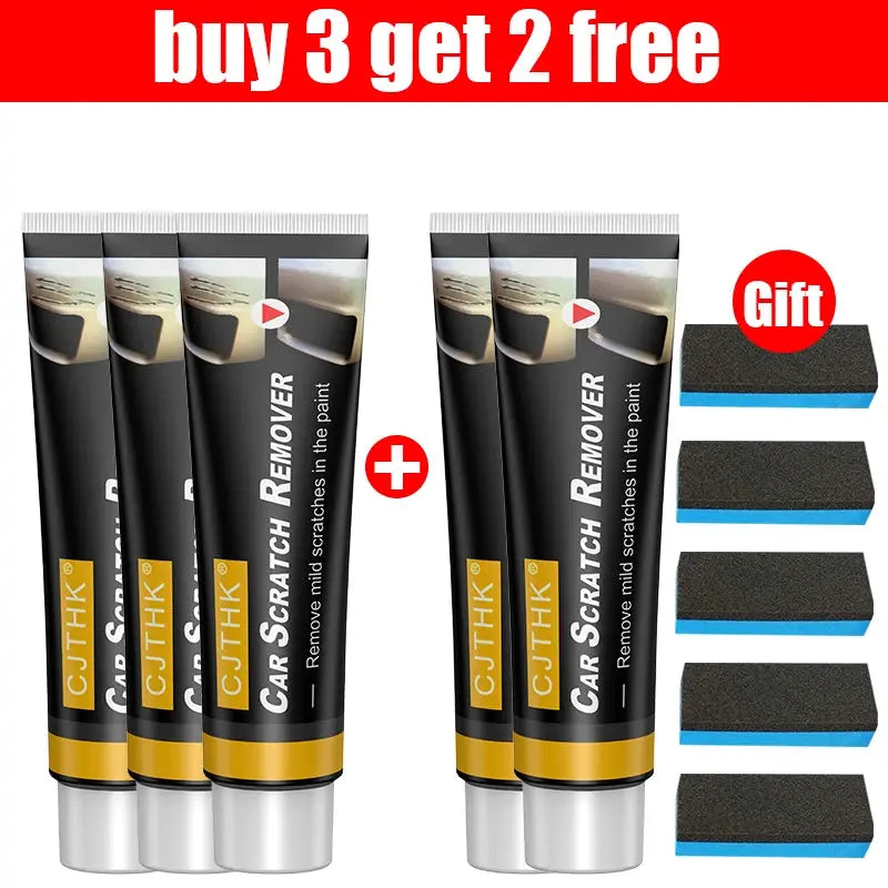 Car Scratch Remover polishing paste set, six tubes with four gift sponges